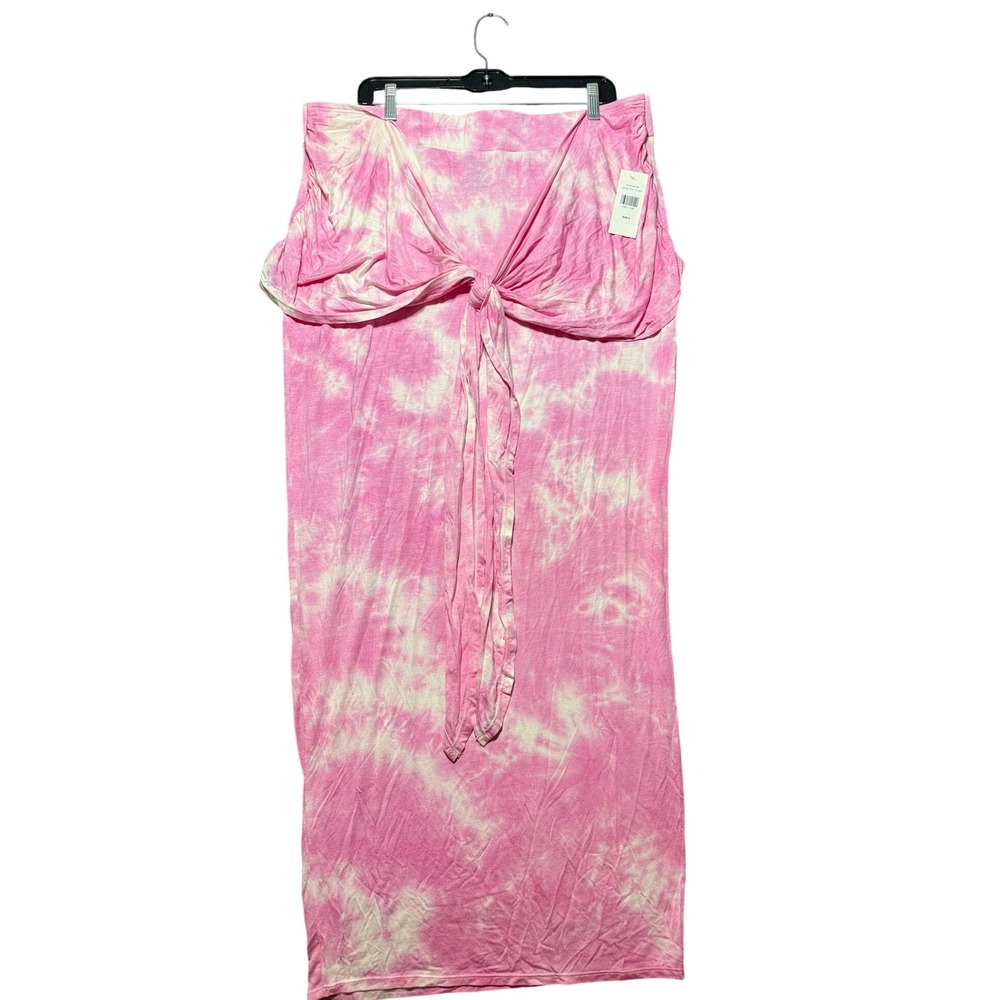 Fashion To Figure Maxi Skirt Women Size 2 Pink Tie Dye Front Tie WDK0174AX